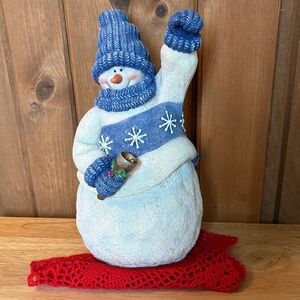 Blue and White Snowman Holiday Decoration